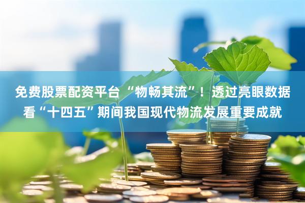 免费股票配资平台 “物畅其流”！透过亮眼数据看“十四五”期间我国现代物流发展重要成就