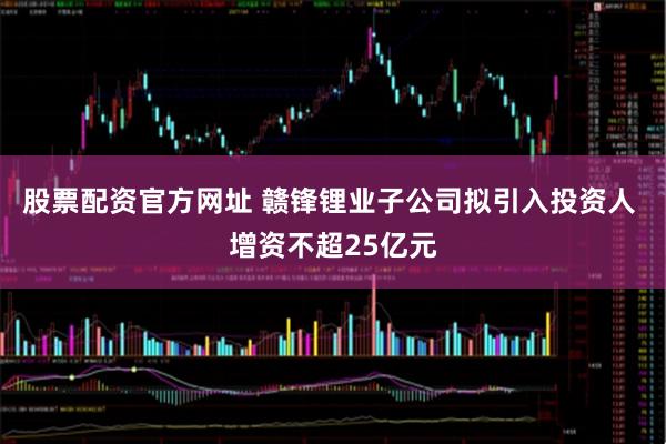股票配资官方网址 赣锋锂业子公司拟引入投资人 增资不超25亿元